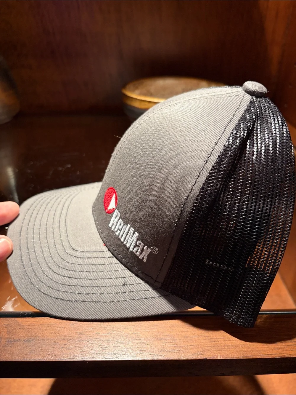 RedMax Gray/Black Mesh Trucker Cap with Red Logo